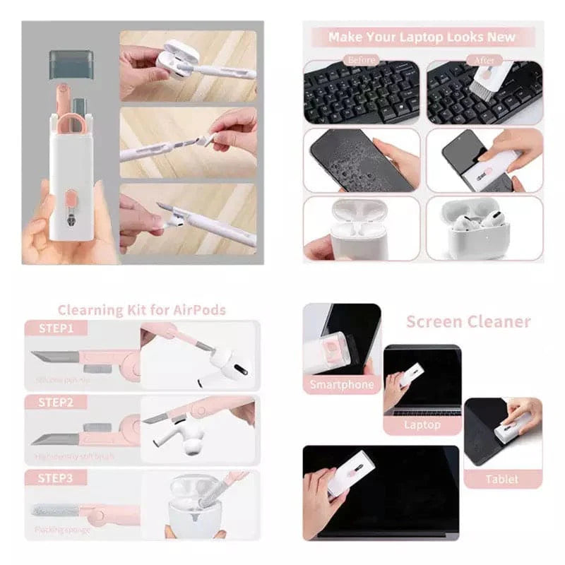 7-in-1 Computer Keyboard Cleaner Brush Kit Bluetooth Earphone Cleaning Pen